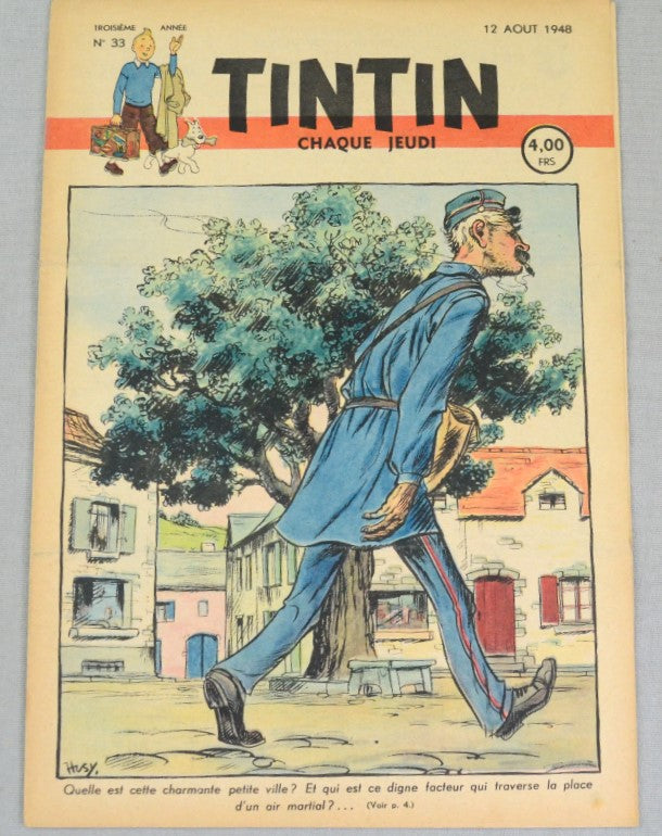 Journal Tintin Issue 33: August 12th 1948 Husy Cover Edition Vintage Comic EO Couverture