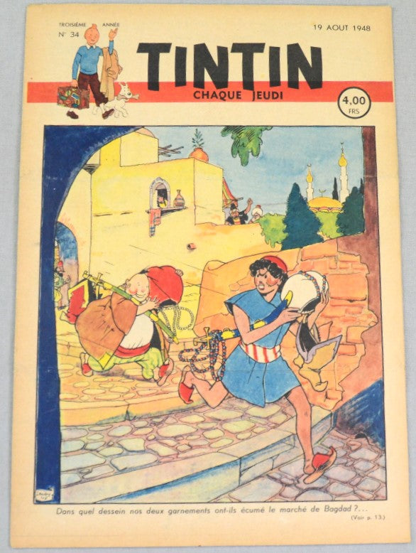Journal Tintin Issue 39: September 23rd 1948 Cover Edition Vintage Comic EO Couverture