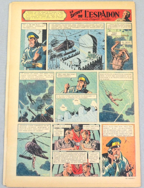Journal Tintin Issue 34: August 19th 1948 Jacques Laudy Cover Edition Vintage Comic EO Couverture