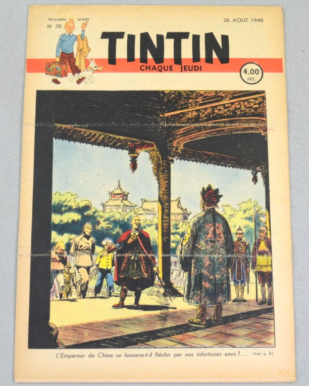 Journal Tintin Issue 35: August 26th 1948 Cover Edition Vintage Comic EO Couverture