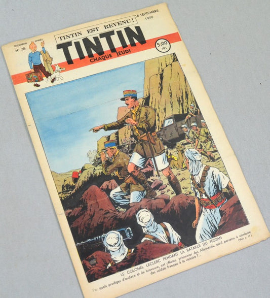 Journal Tintin Issue 38: September 16th 1948 Le Rallic Cover Edition Vintage Comic EO Couverture