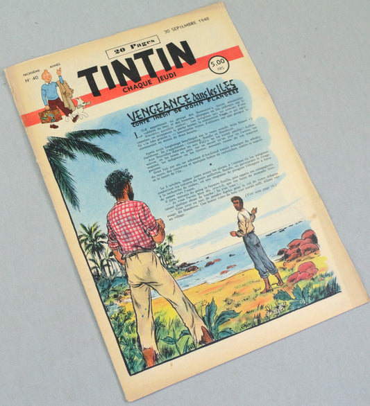 Journal Tintin Issue 40: September 30th 1948 Cover Edition Vintage Comic EO Couverture