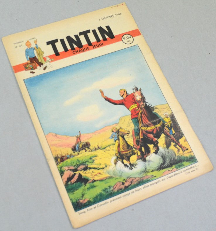 Journal Tintin Issue 41: October 7th 1948 Cover Edition Vintage Comic EO Couverture