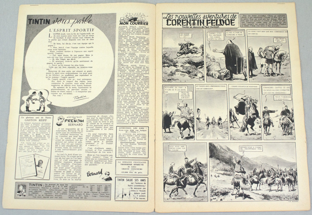Journal Tintin Issue 41: October 7th 1948 Cover Edition Vintage Comic EO Couverture