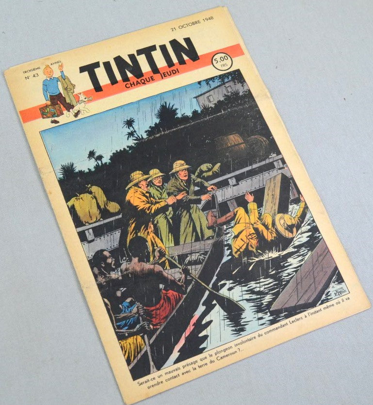 Journal Tintin Issue 43: October 21st 1948 Le Rallic Cover Edition Vintage Comic EO Couverture