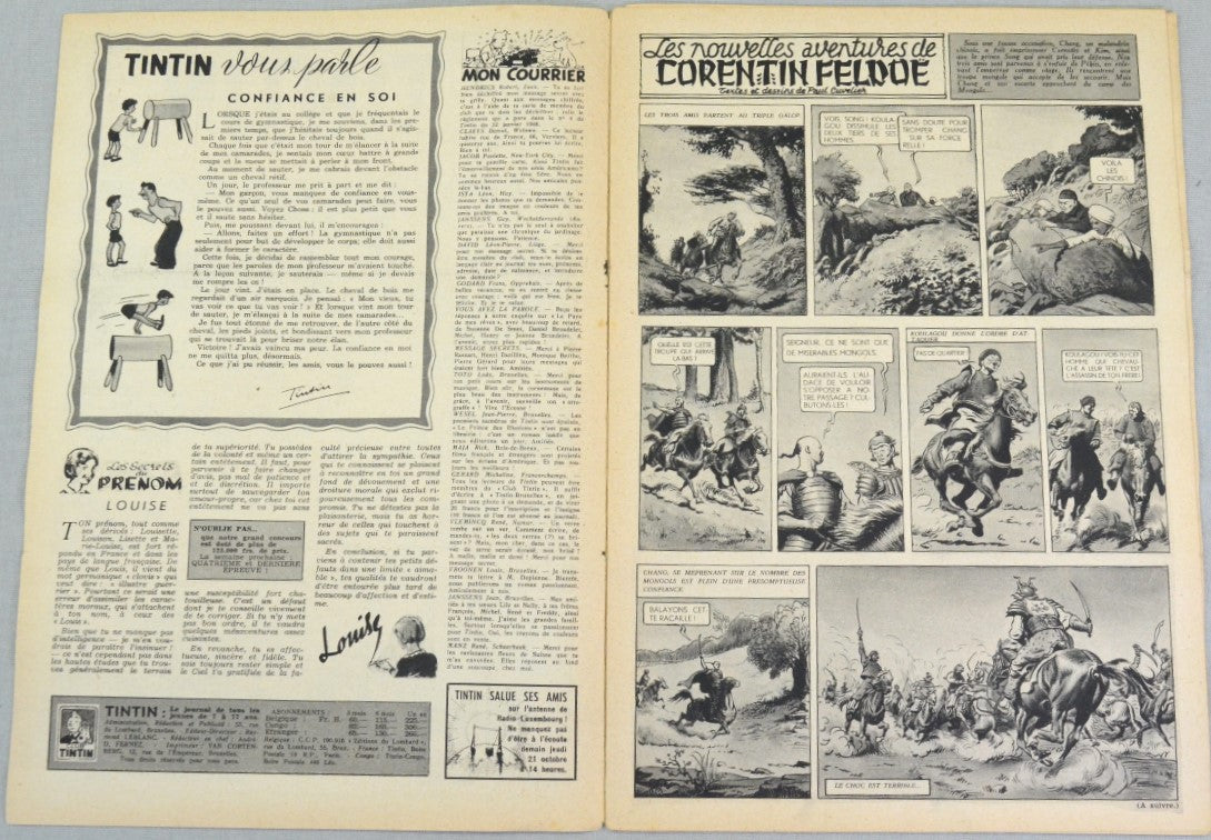 Journal Tintin Issue 43: October 21st 1948 Le Rallic Cover Edition Vintage Comic EO Couverture