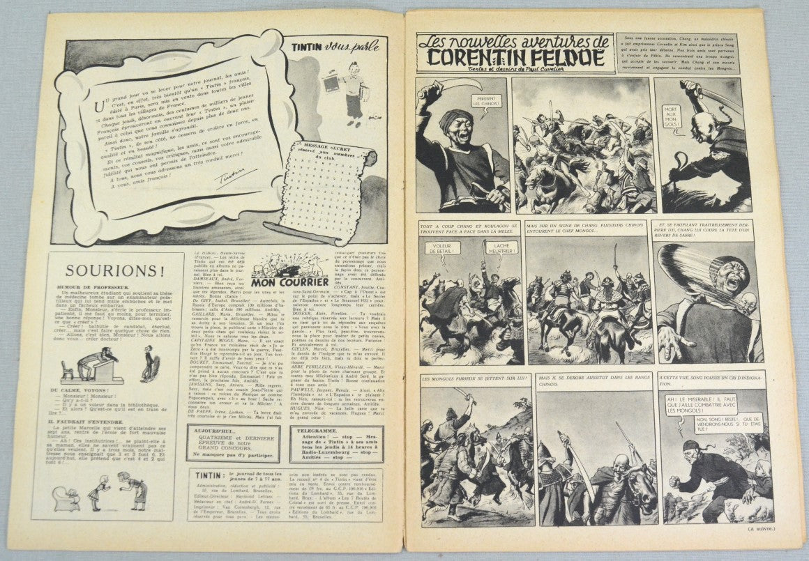 Journal Tintin Issue 44: October 28th 1948 Edgar P.Jacobs Cover Edition Vintage Comic EO Couverture