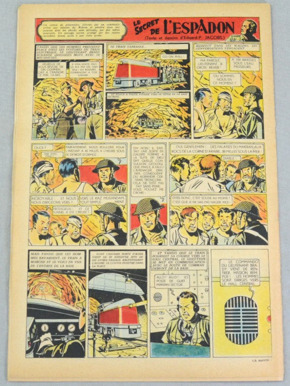 Journal Tintin Issue 44: October 28th 1948 Edgar P.Jacobs Cover Edition Vintage Comic EO Couverture