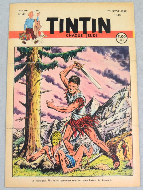 Journal Tintin Issue 48: November 24th 1948 J. Martin Cover Edition Vintage Comic EO Couverture