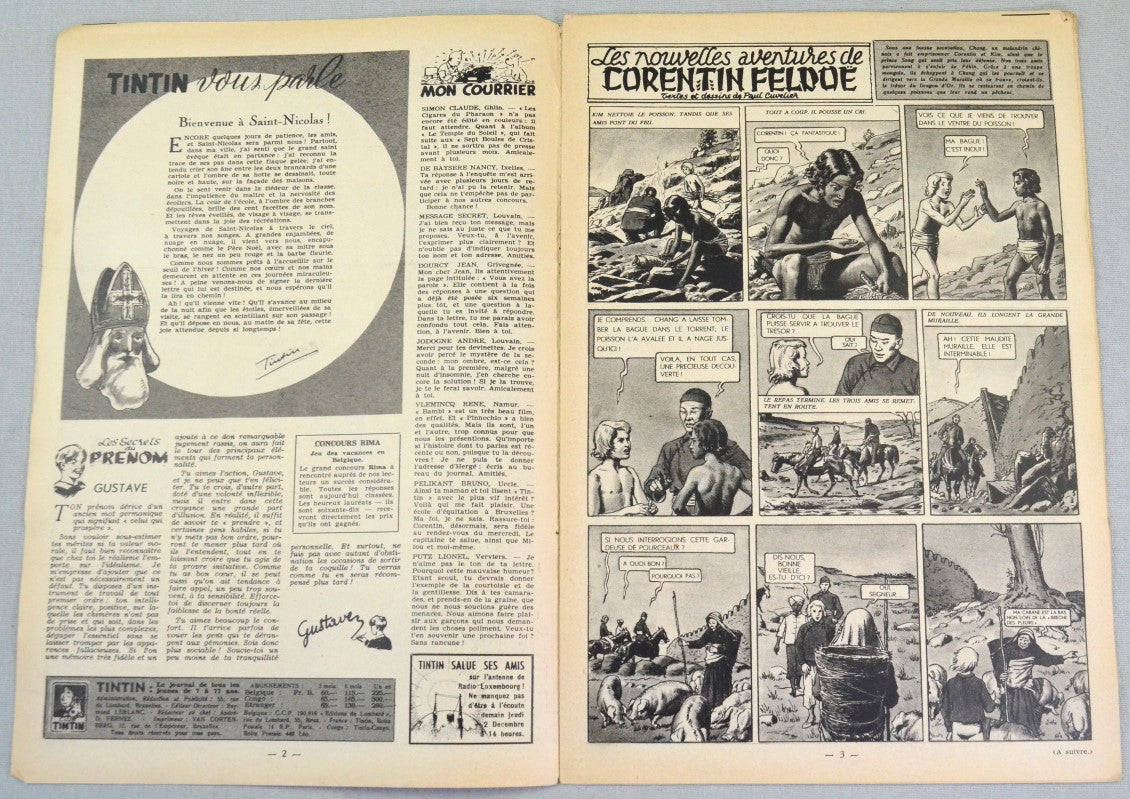 Journal Tintin Issue 49: December 2nd 1948 Cover Edition Vintage Comic EO Couverture