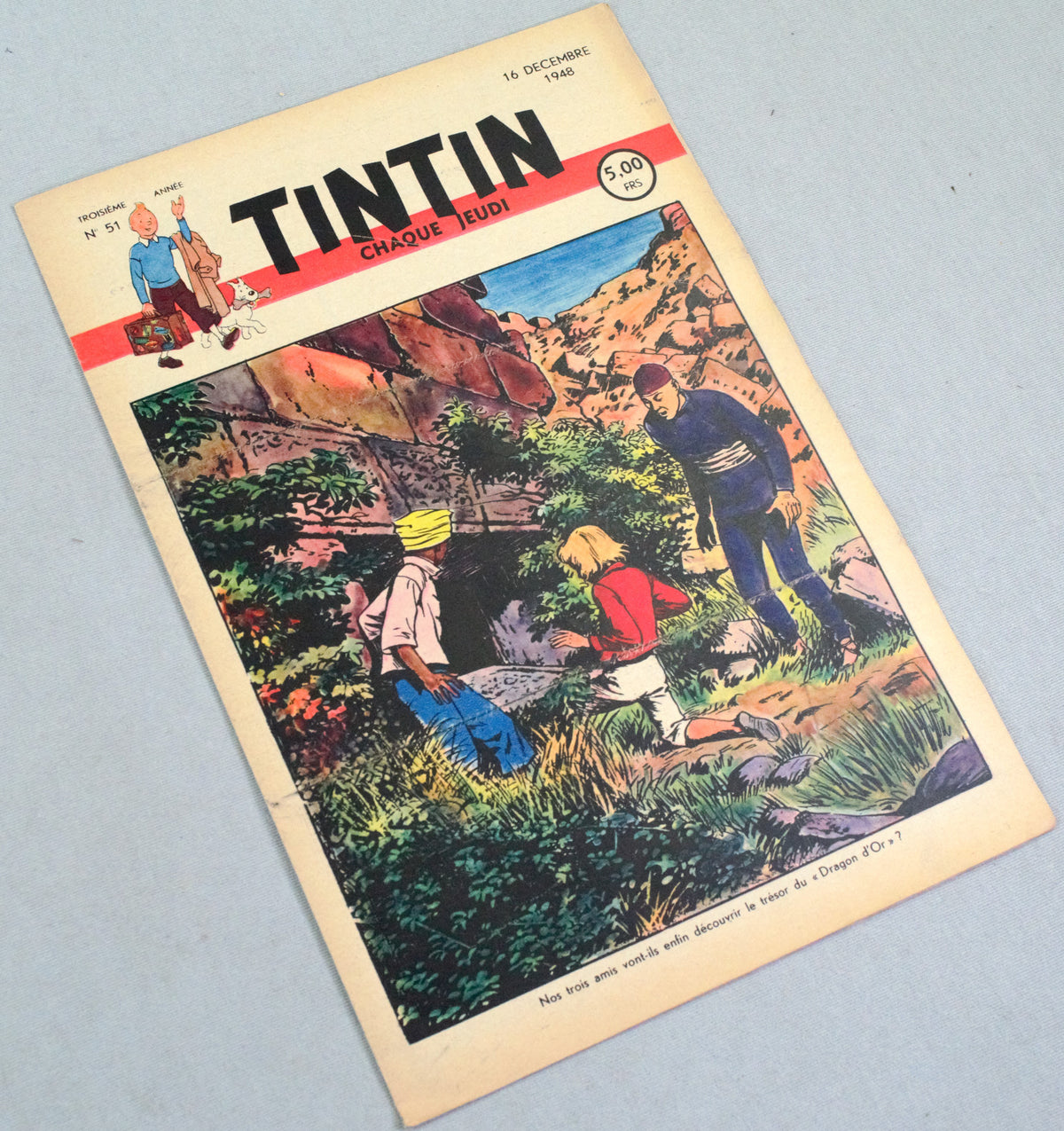 Journal Tintin Issue 51: December 16th 1948 Cover Edition Vintage Comic EO Couverture