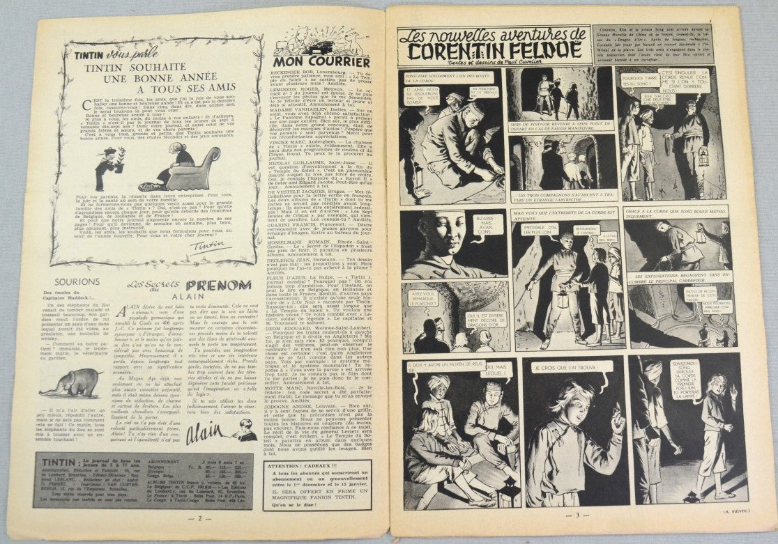 Journal Tintin Issue 53: December 30th 1948 Le Rallic Cover Edition Vintage Comic EO Couverture