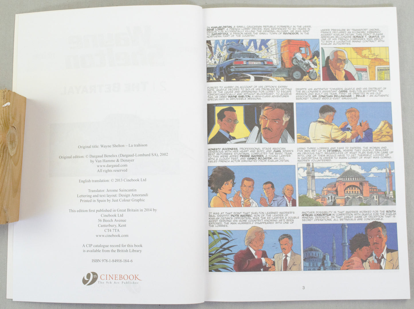 Wayne Shelton Volume 2 - "The Betrayal " Cinebook Paperback Comic Book by Denayer/Van Hamme