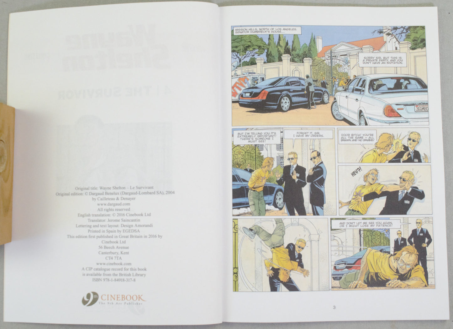 Wayne Shelton Volume 4 - "The Survivor " Cinebook Paperback Comic Book by Denayer/Van Hamme