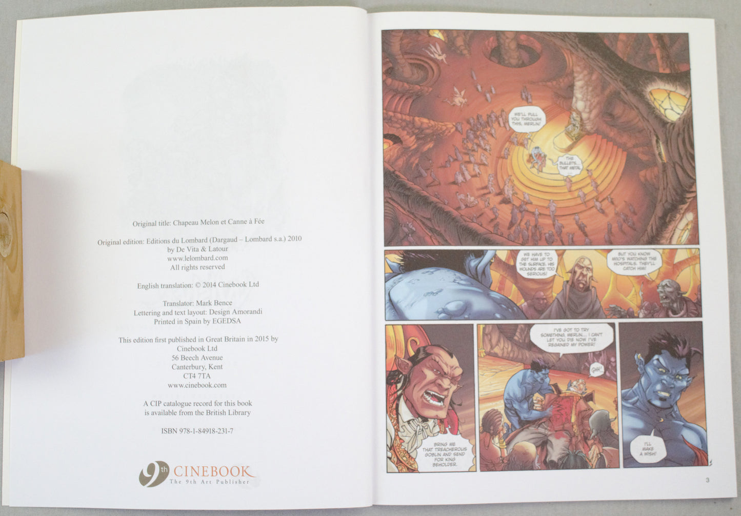 Wisher Volume 4 - "Bowler Hat and Faery-Cane" UK Cinebook Paperback Comic Book by Latour & De Vita