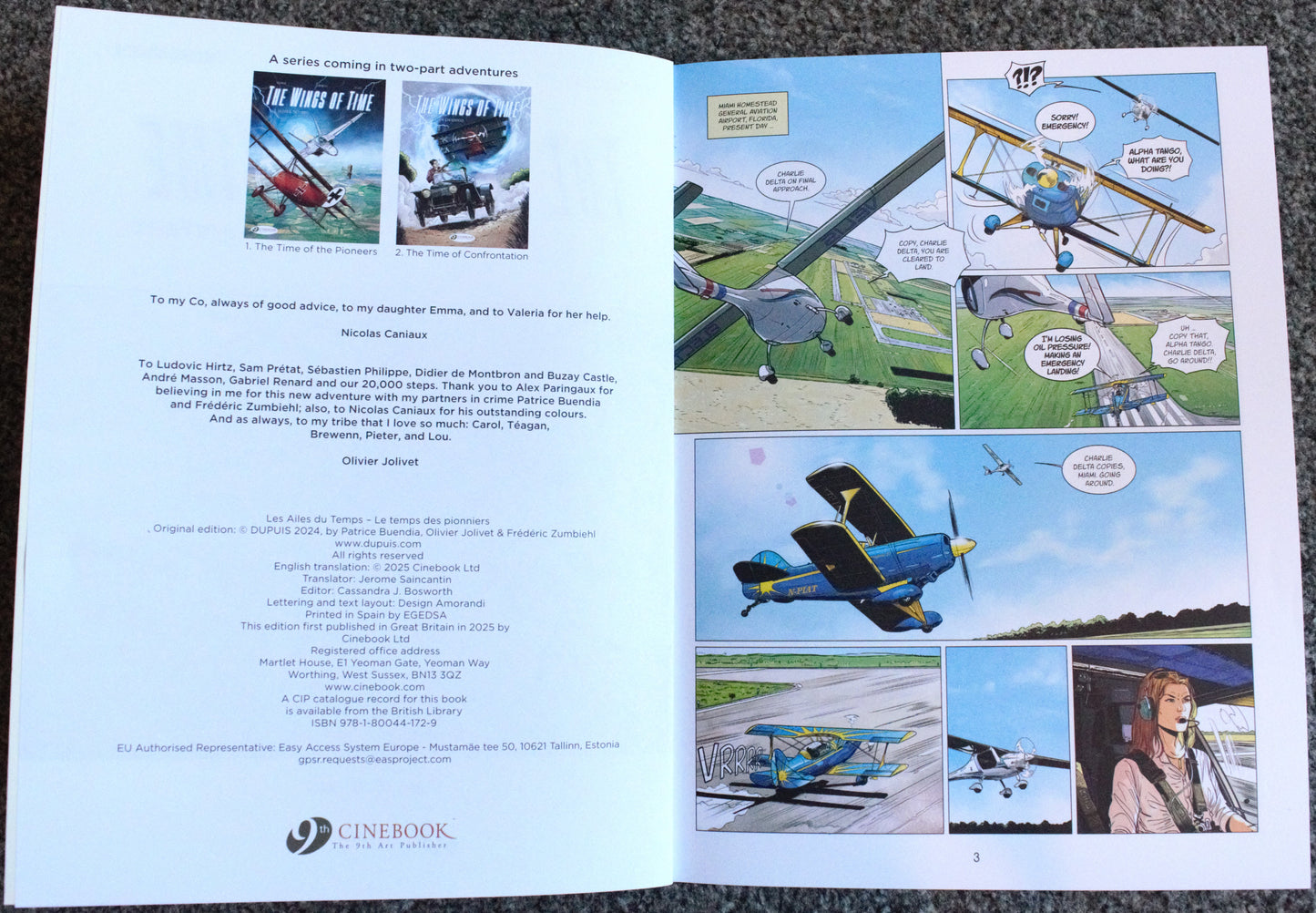Wings of Time: Volume 1 "The Time of the Pioneers" UK Cinebook Paperback Comic Book by Zumbieh & Jolivet