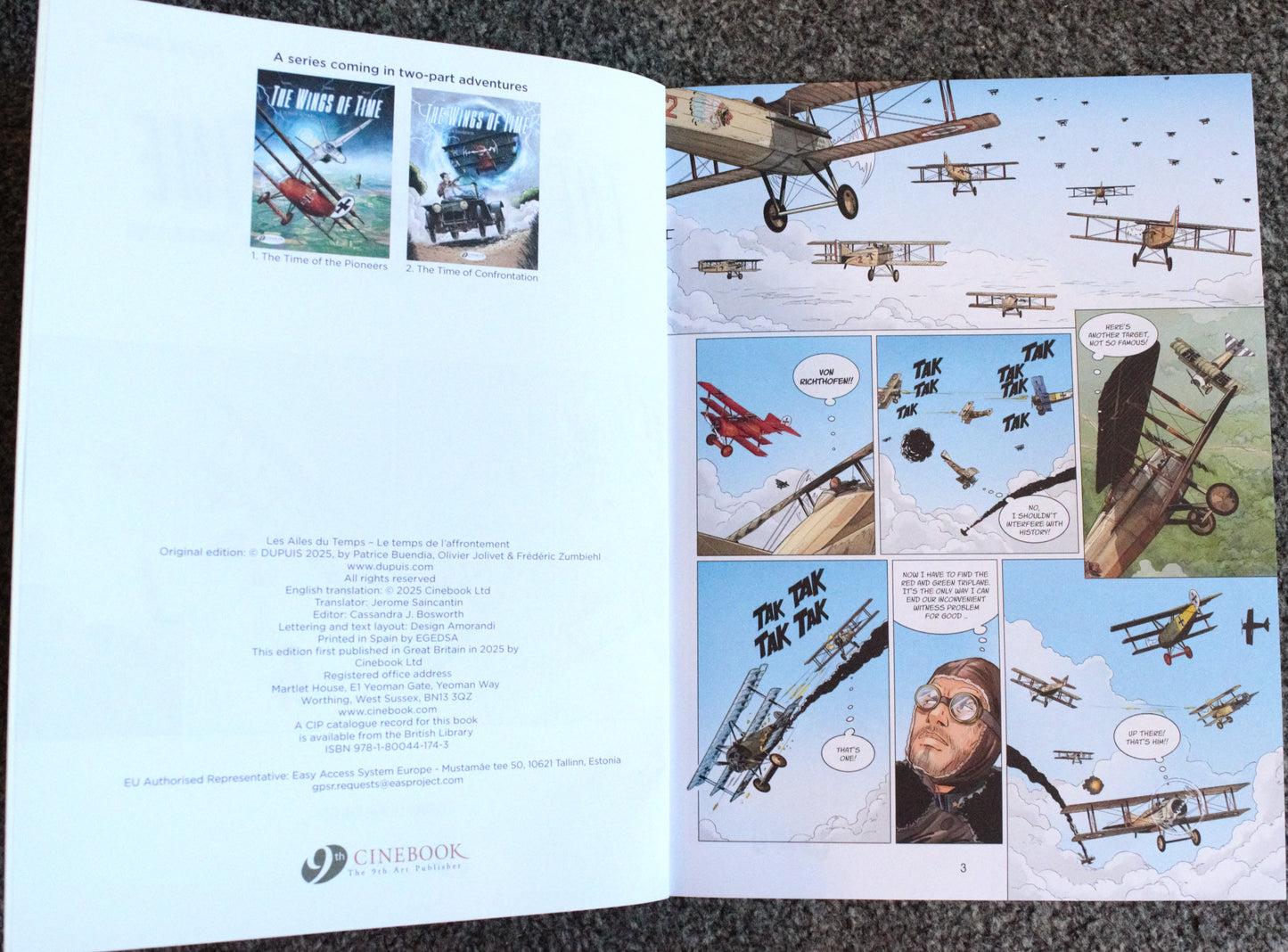 Wings of Time: Volume 2 "The Time of Confrontation" UK Cinebook Paperback Comic Book by Zumbieh & Jolivet