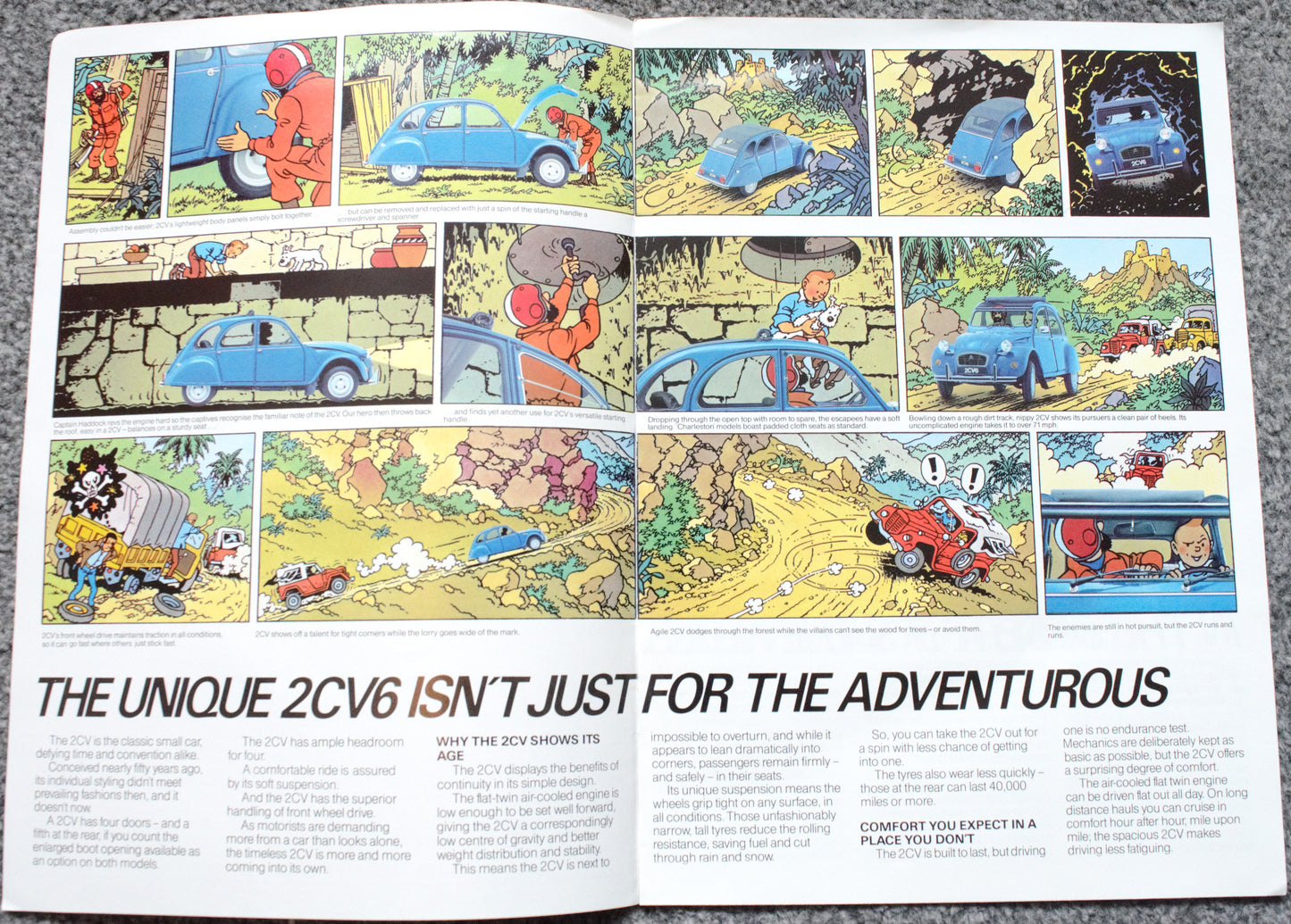 1984 Citroen Tintin Car Brochure: Further Adventures of the 2CV6 by Herge Comic