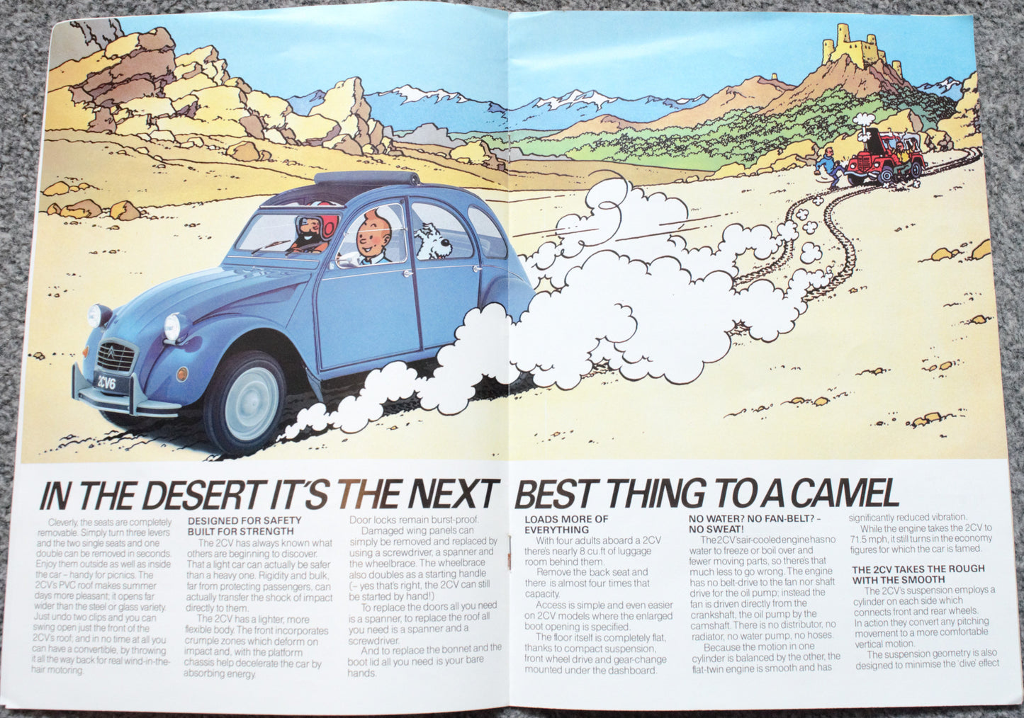 1984 Citroen Tintin Car Brochure: Further Adventures of the 2CV6 by Herge Comic