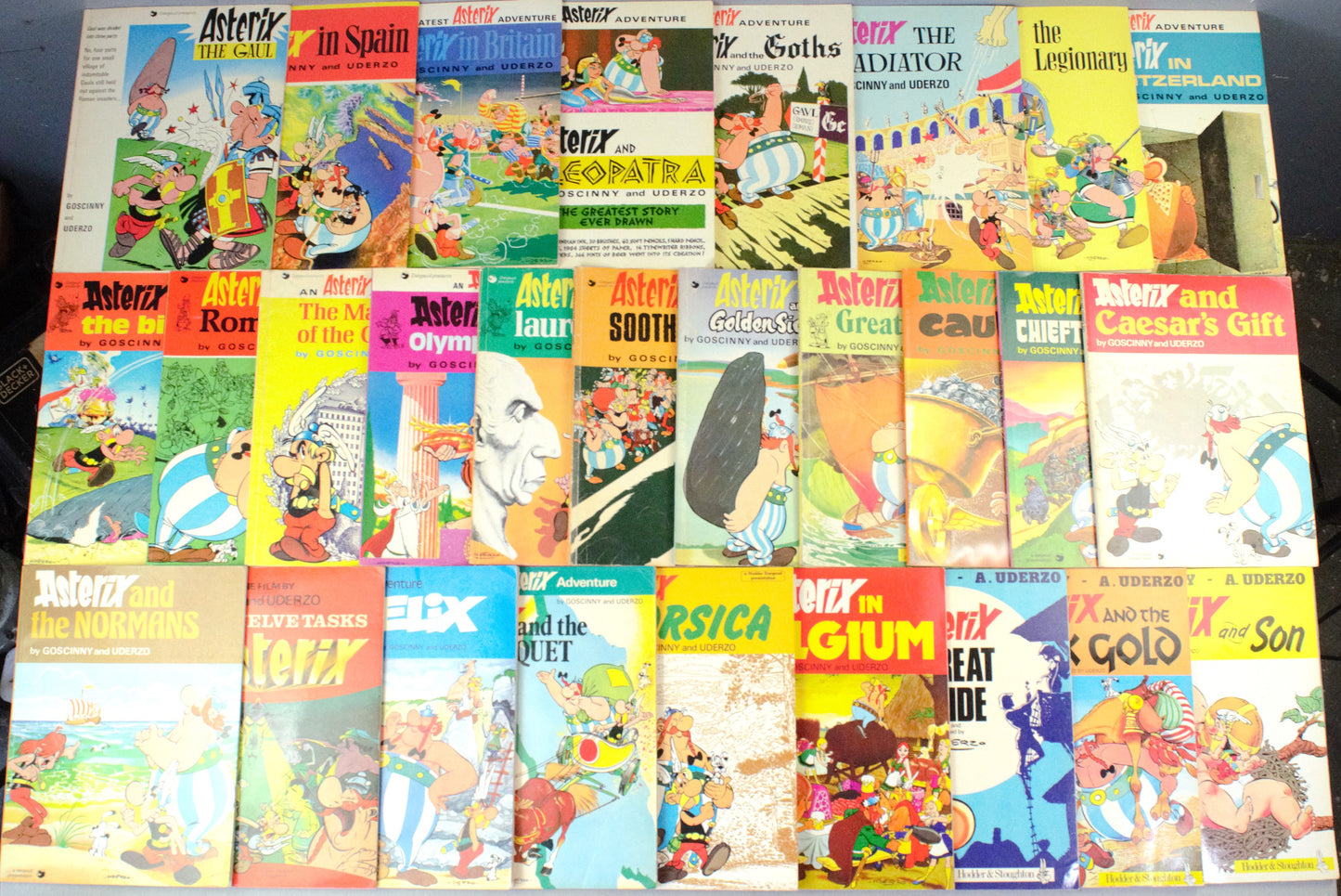 Adventures of Asterix Set x28 Vintage 1970/80s Paperback Comic Books Hodder/Dargaud/Stoughton UK Editions FULL SET