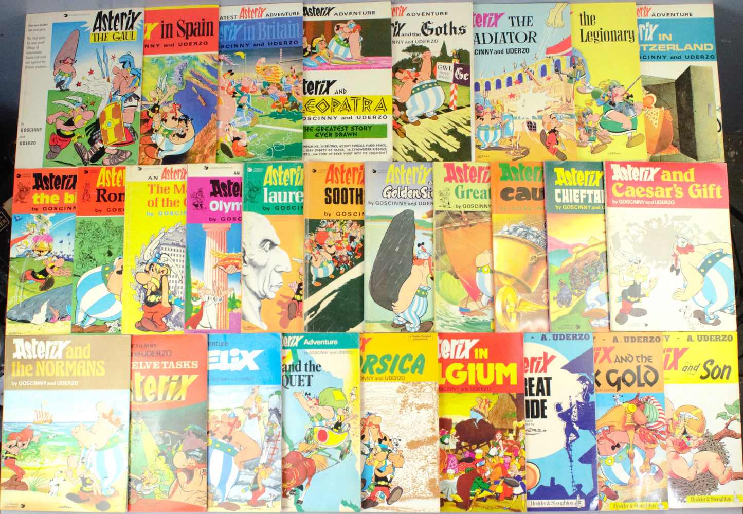 Adventures of Asterix Set x28 Vintage 1970/80s Paperback Comic Books Hodder/Dargaud/Stoughton UK Editions FULL SET