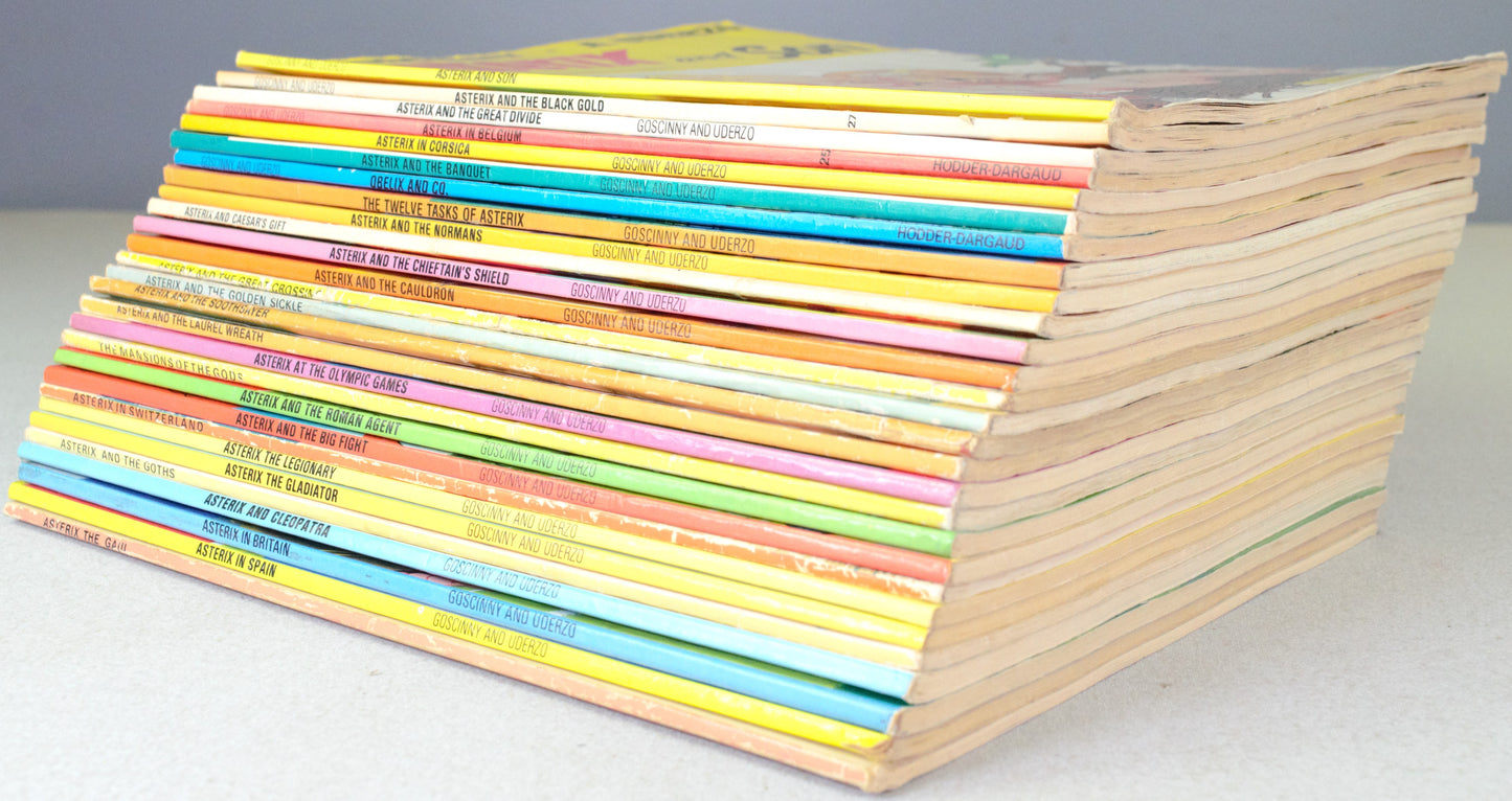 Adventures of Asterix Set x28 Vintage 1970/80s Paperback Comic Books Hodder/Dargaud/Stoughton UK Editions FULL SET