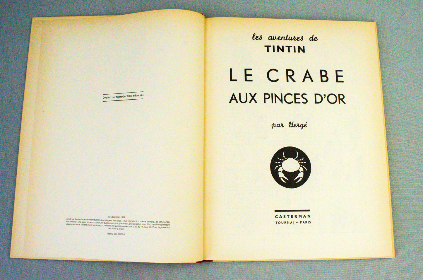 Crabe Aux Pinces D' Or - Rare B&W Facsimile 1st Edition Casterman - 1989 French EO Noire Blanc