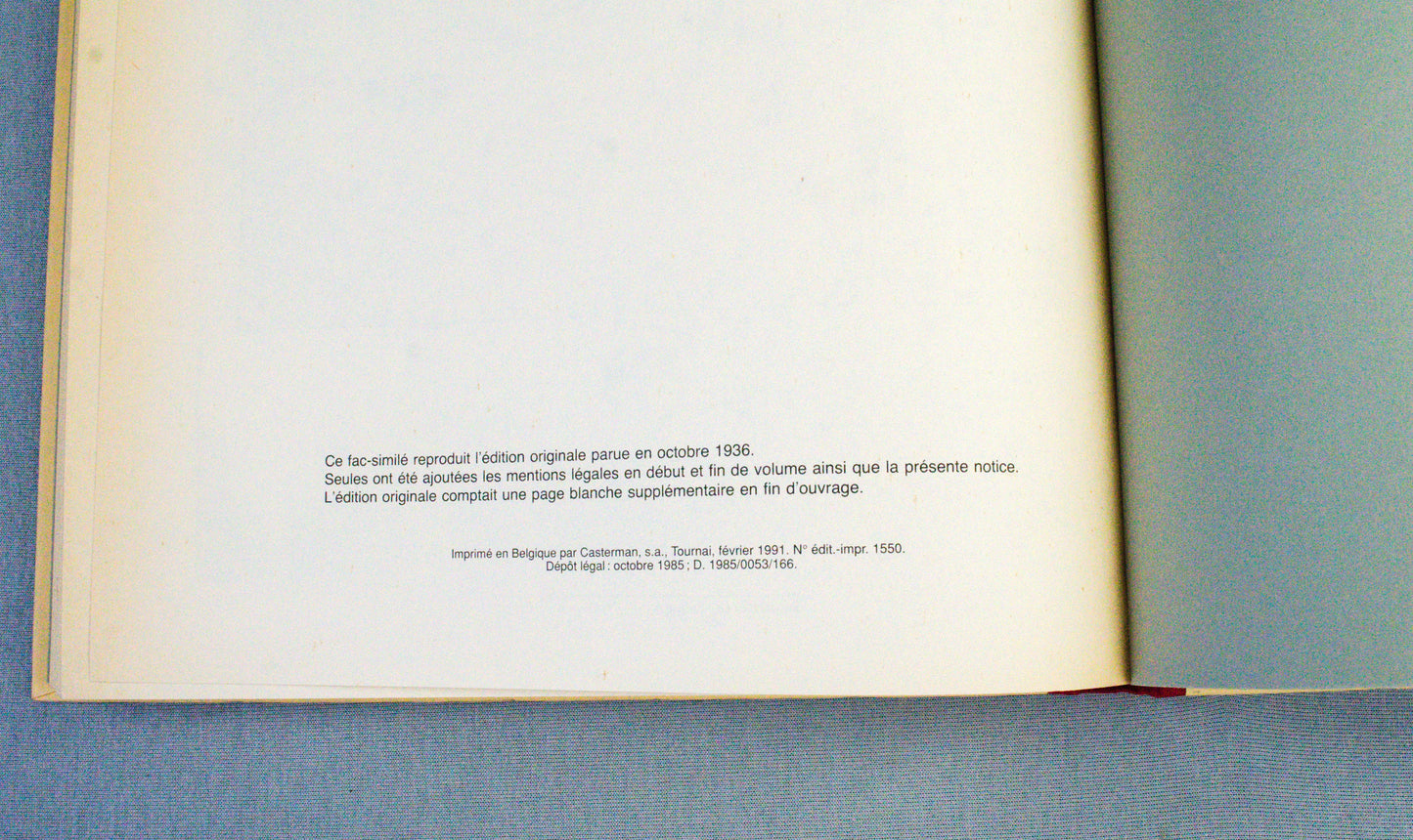 Le Lotus Bleu - Rare B&W Facsimile 1st Edition Casterman - 1993 French EO Noire Blanc