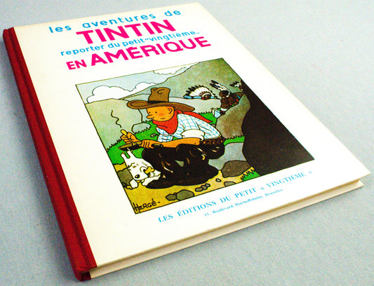 Tintin En Amerique Alternative Cover - Rare B&W Facsimile 1st Edition - 1983 French EO Noire Blanc