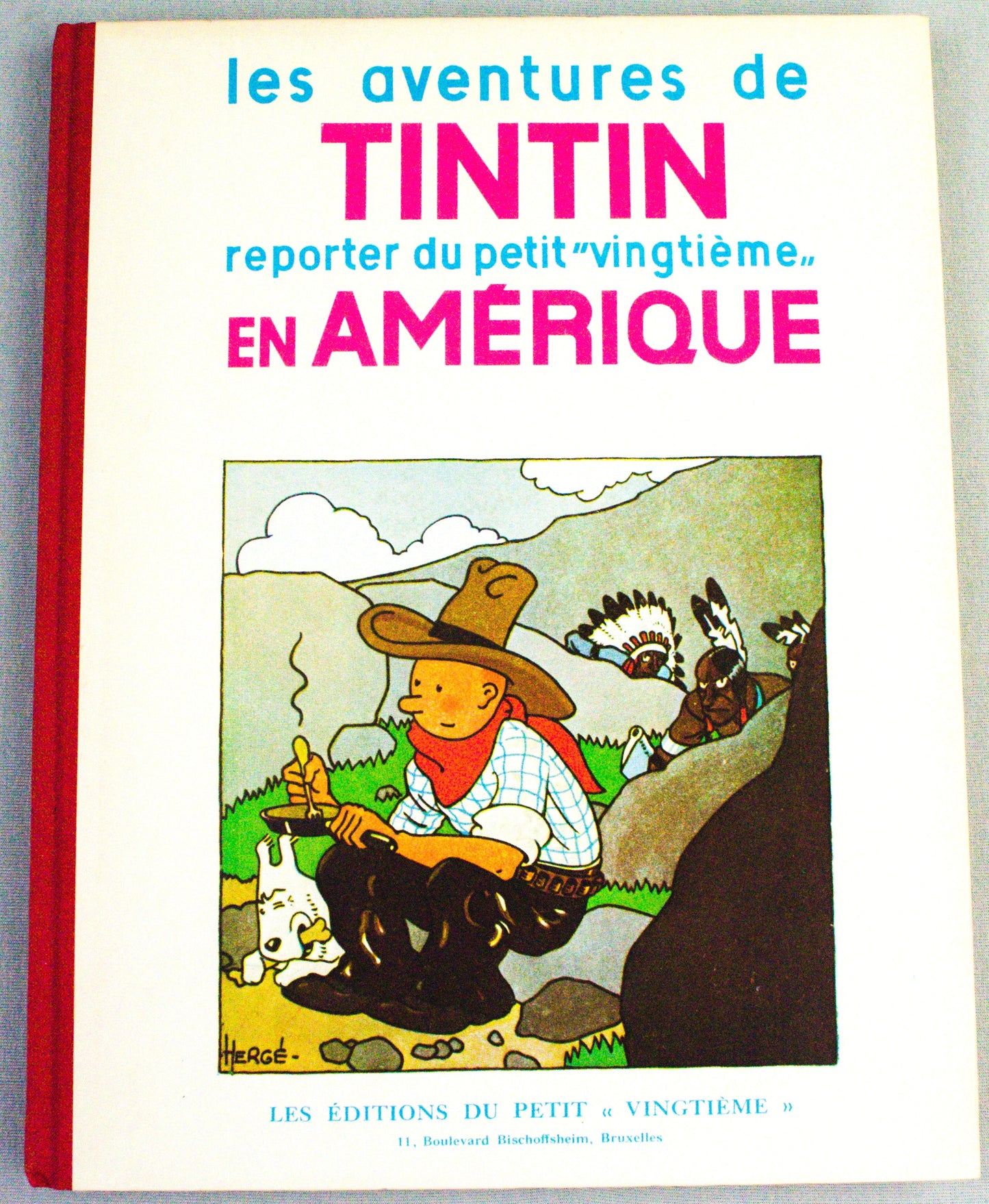 Tintin En Amerique Alternative Cover - Rare B&W Facsimile 1st Edition - 1983 French EO Noire Blanc