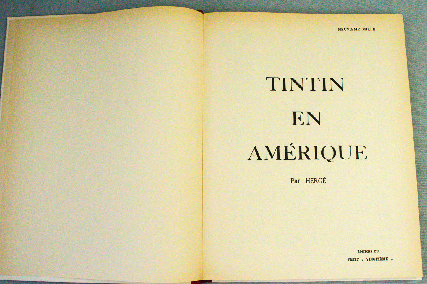 Tintin En Amerique Alternative Cover - Rare B&W Facsimile 1st Edition - 1983 French EO Noire Blanc