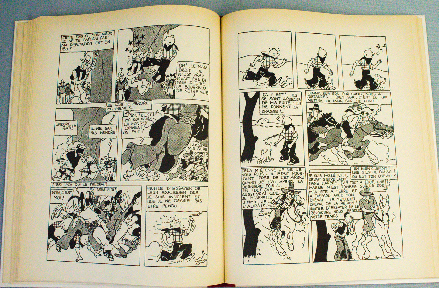 Tintin En Amerique Alternative Cover - Rare B&W Facsimile 1st Edition - 1983 French EO Noire Blanc