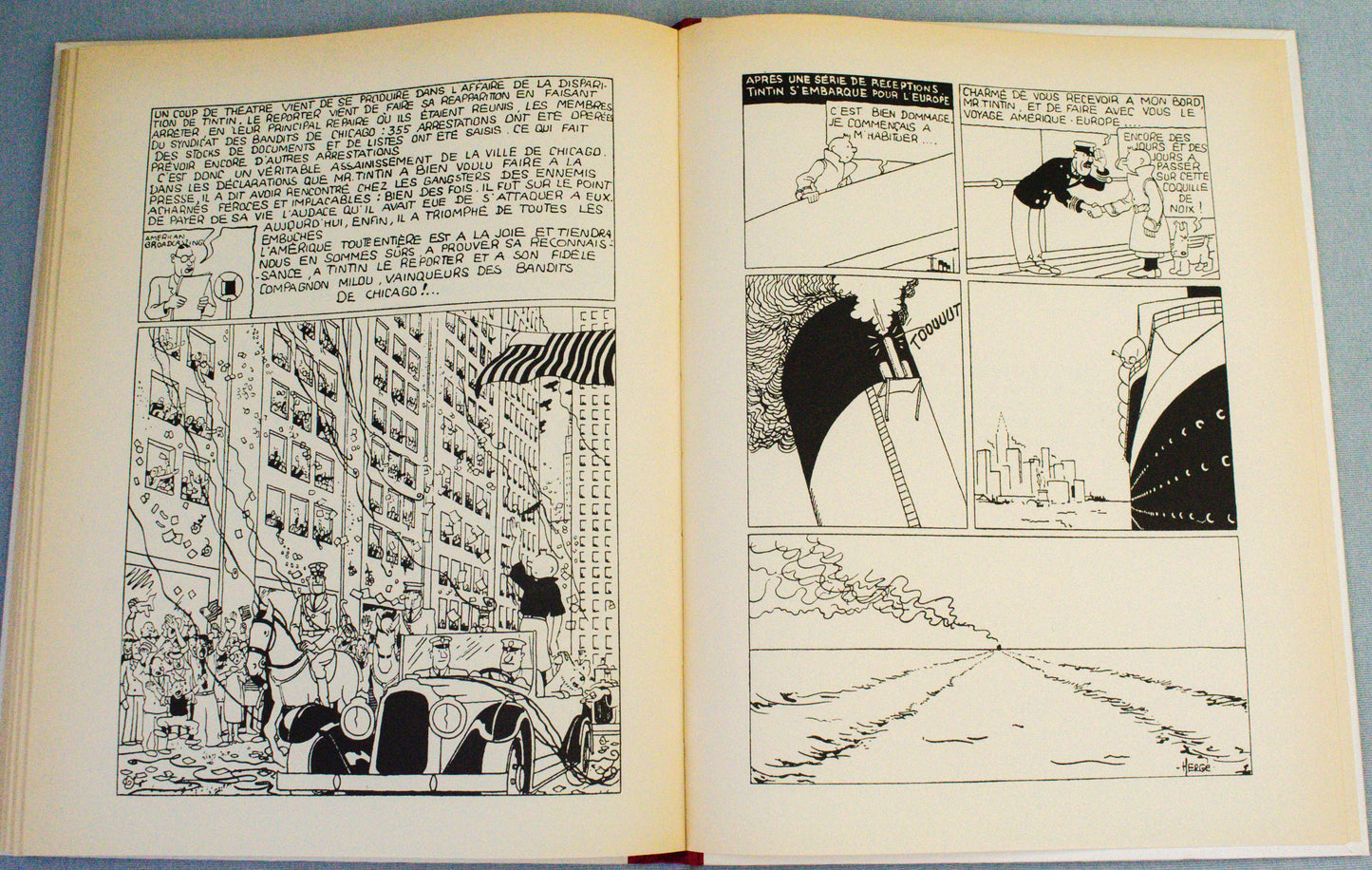 Tintin En Amerique Alternative Cover - Rare B&W Facsimile 1st Edition - 1983 French EO Noire Blanc