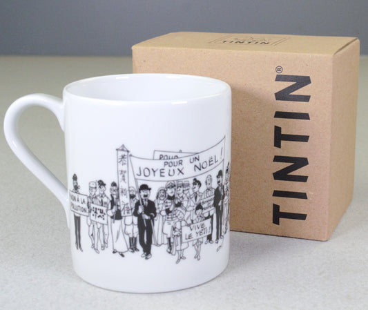 Moulinsart Tintin Mug: “Happy New Year” “Bonne Annee” Carte De Voeux 2024 Cups