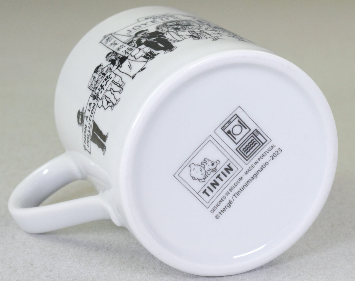 Moulinsart Tintin Mug: “Happy New Year” “Bonne Annee” Carte De Voeux 2024 Cups