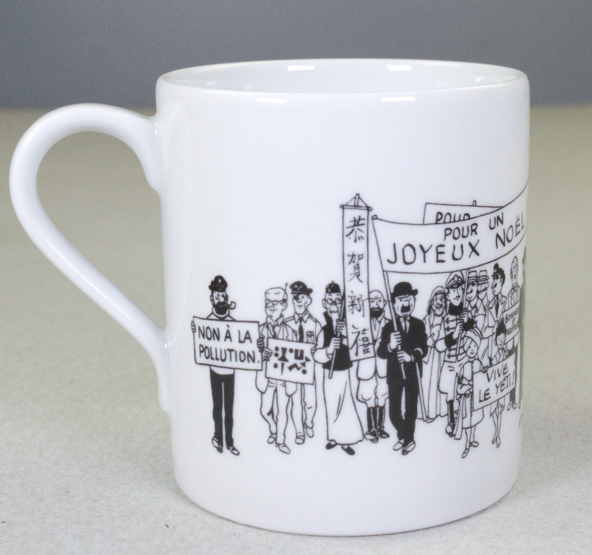 Moulinsart Tintin Mug: “Happy New Year” “Bonne Annee” Carte De Voeux 2024 Cups