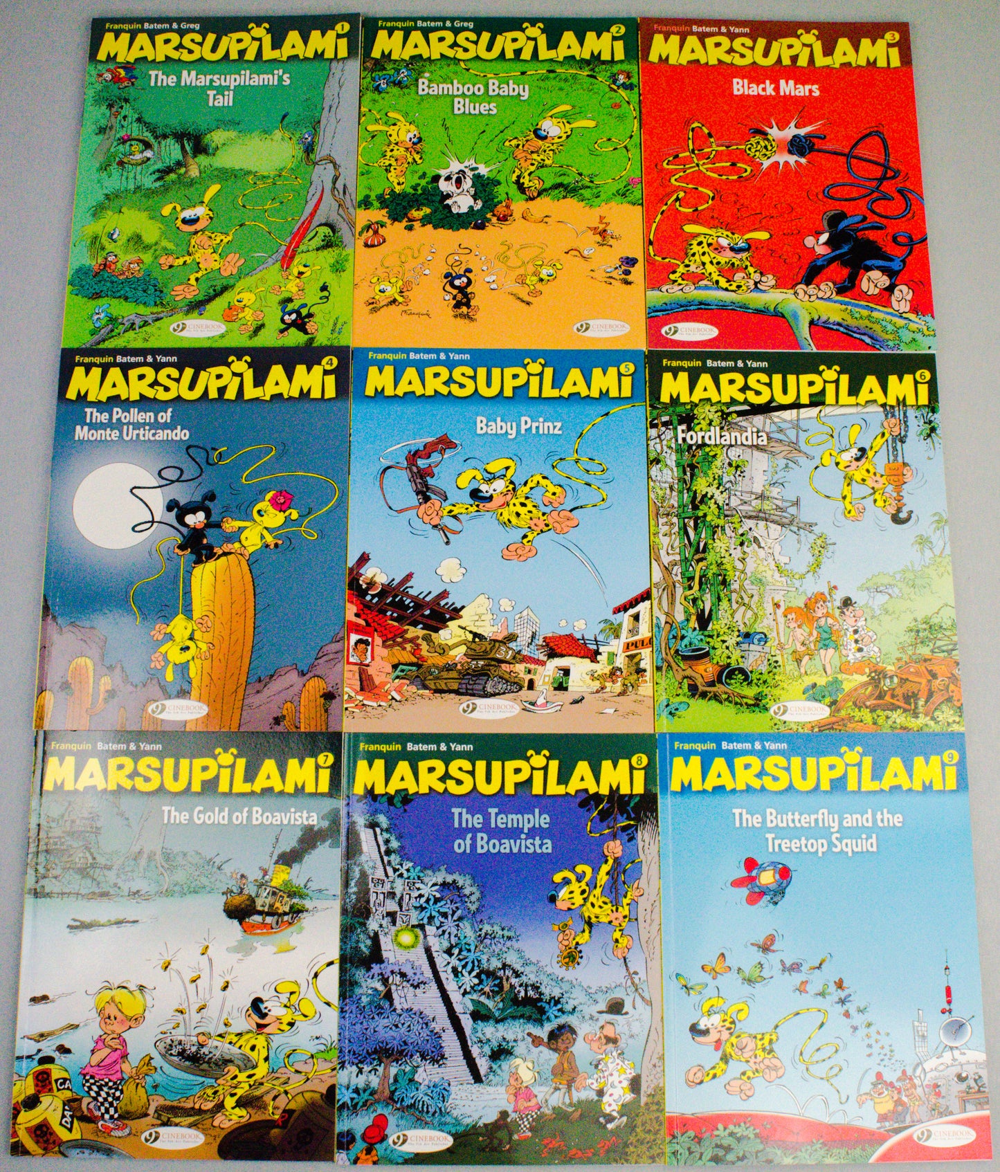 Marsupilami Comic Books Volumes 1-9 UK Cinebook Paperback Editions FULL SET