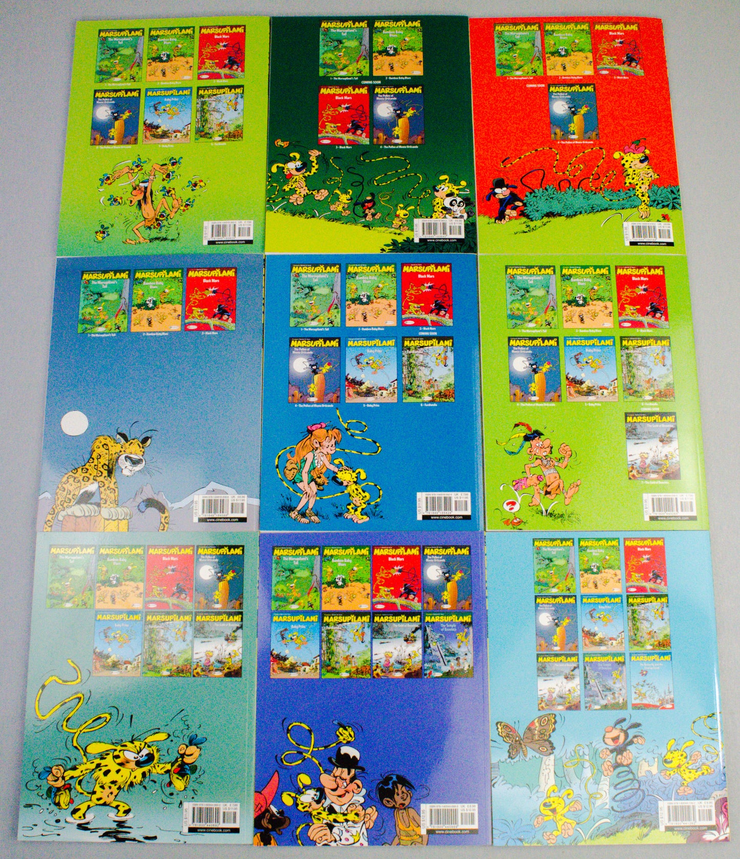 Marsupilami Comic Books Volumes 1-9 UK Cinebook Paperback Editions FULL SET