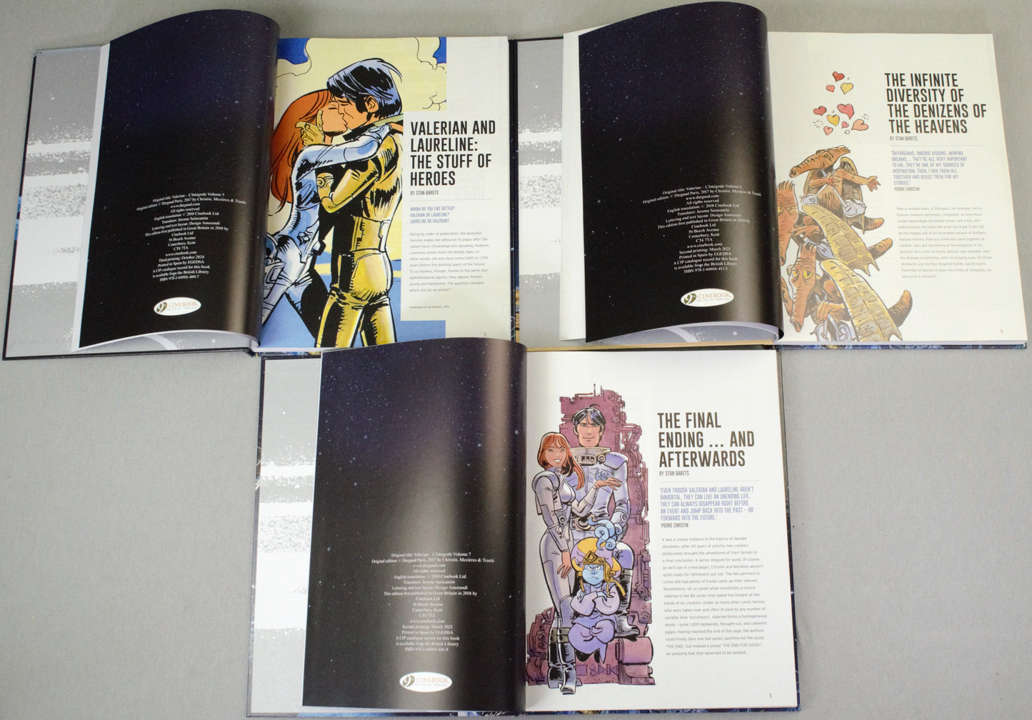 Valerian The Complete Collection Volumes 1-7 Cinebook Hardback Comic Books by Christin/Mezieres FULL SET