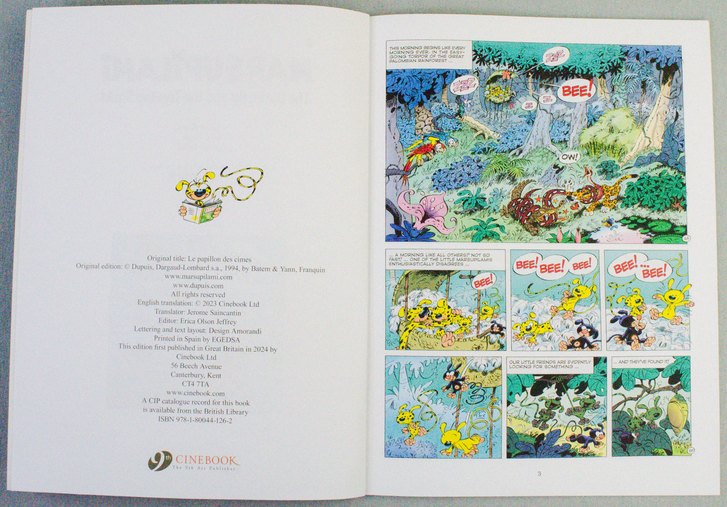 Marsupilami Volume 9 (The Butterfly and the TreeTop Squid) UK Cinebook Paperback Edition