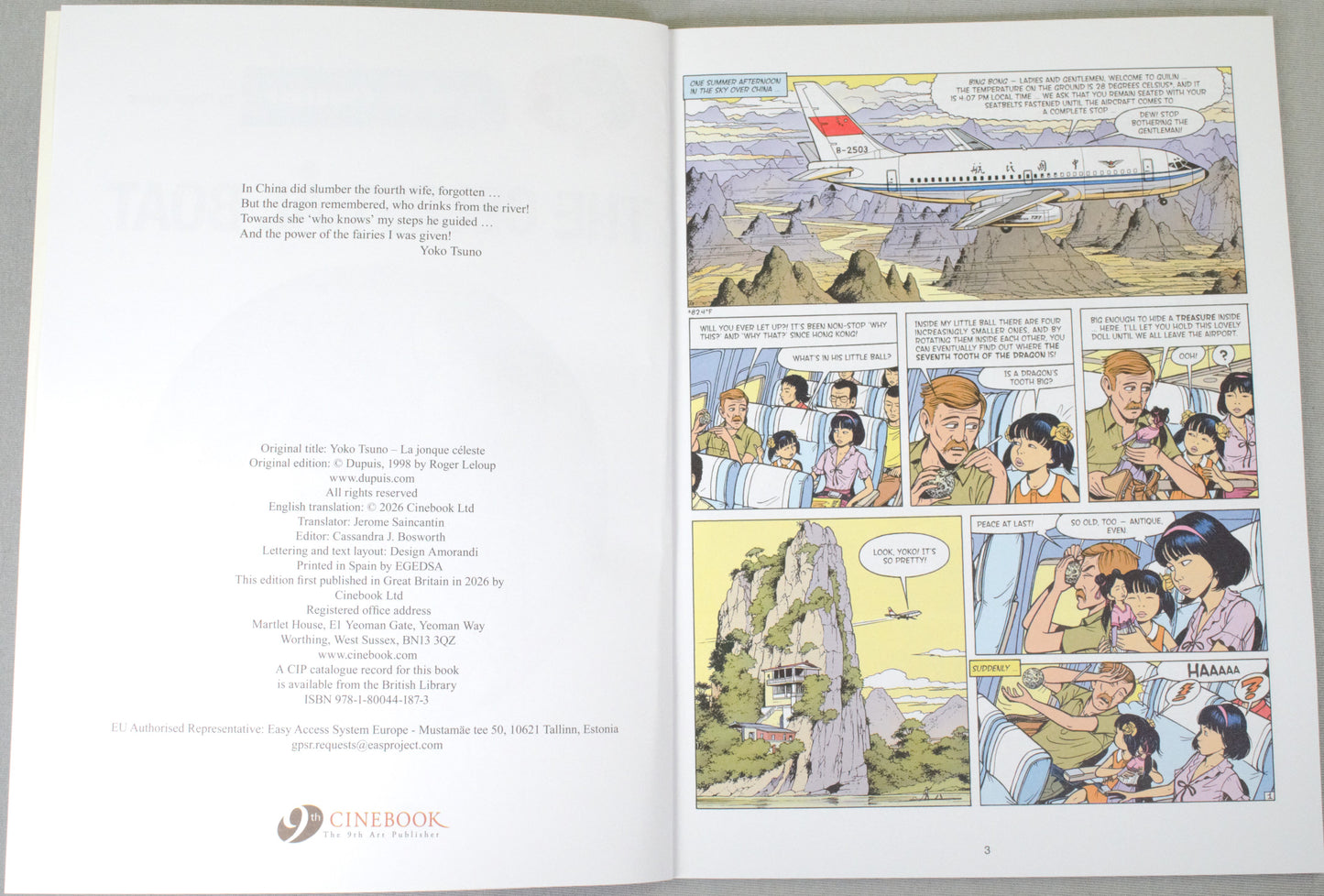 Yoko Tsuno Volume 21 - "The Celestial Boat" Cinebook Paperback Comic Book by R. Leloup