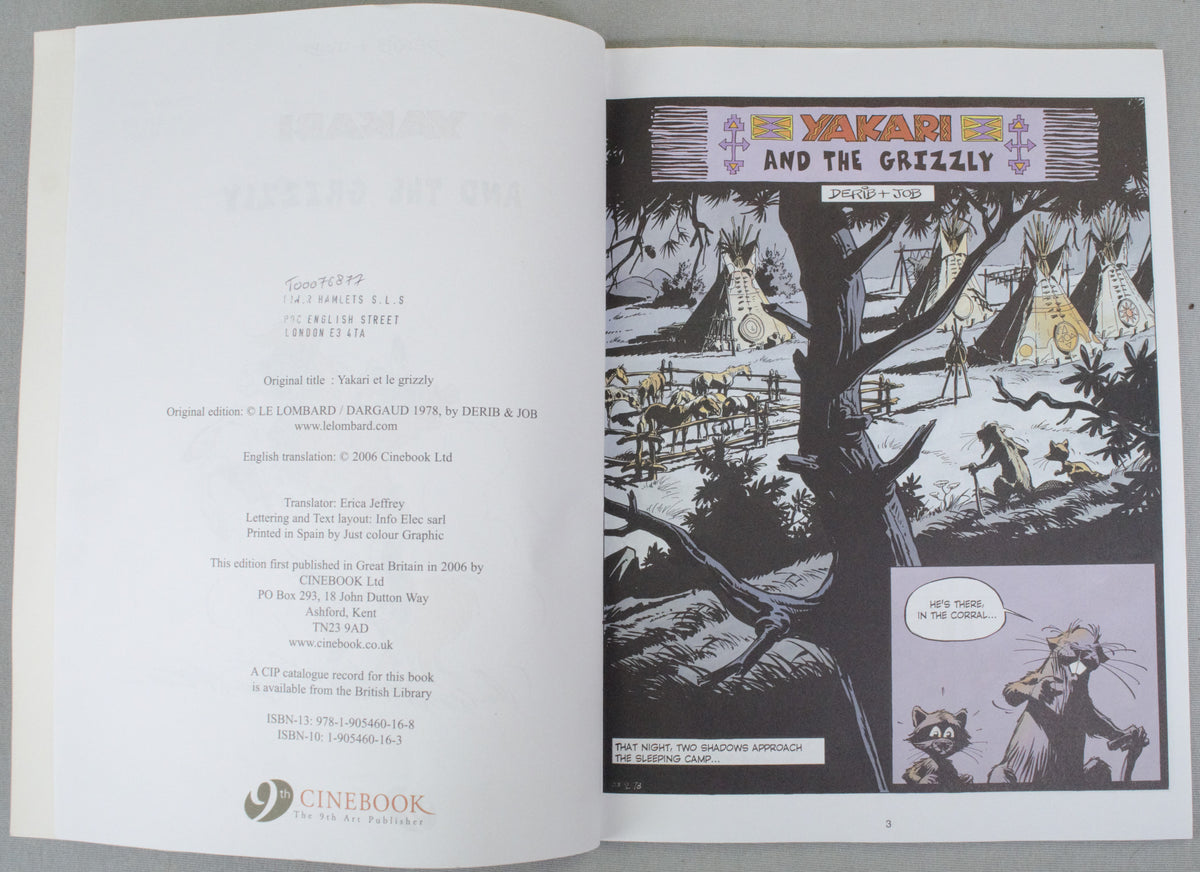 Yakari And The Grizzly Volume 4 (DEFECT) Cinebook Paperback Comic Book Derib+job