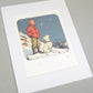 Tintin & Snowy "All Grown Up" Boopwerx Authentic A4 Print with Board Frame Signed