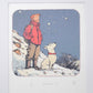 Tintin & Snowy "All Grown Up" Boopwerx Authentic A4 Print with Board Frame Signed