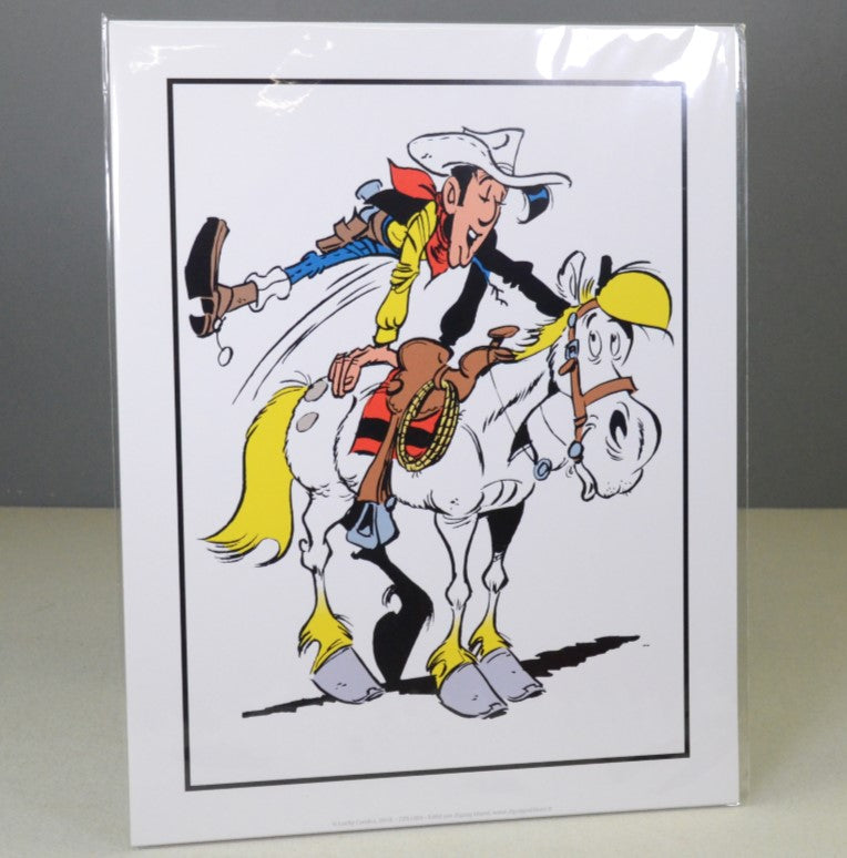 Lucky Luke Jumping on Jolly Rider: Poster 11 x 14 ZigZag Island Rare 2018 Print