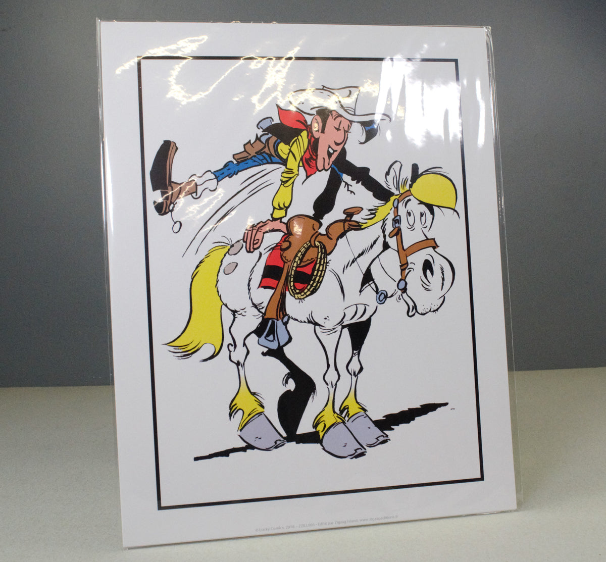 Lucky Luke Jumping on Jolly Rider: Poster 11 x 14 ZigZag Island Rare 2018 Print