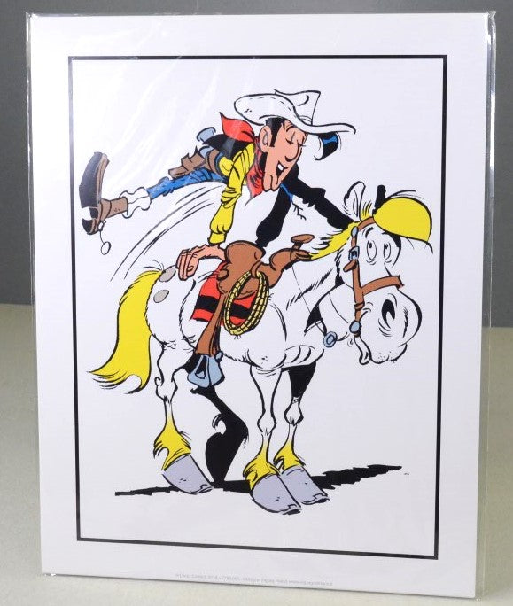 Lucky Luke Jumping on Jolly Rider: Poster 11 x 14 ZigZag Island Rare 2018 Print