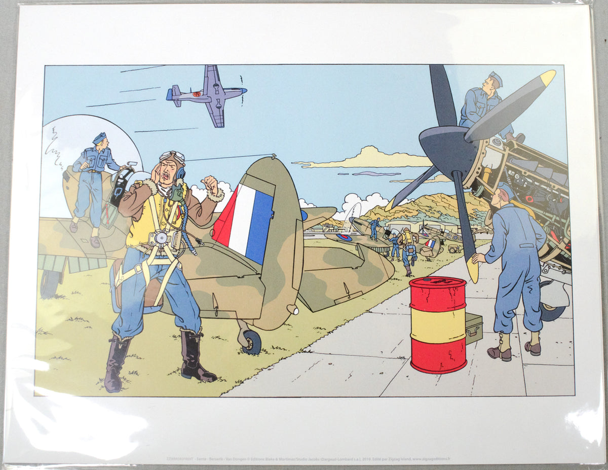 Blake & Mortimer Valley of Immortals Airfield 2019 Zigzag Island 35x28cm Affiche Officielle Print