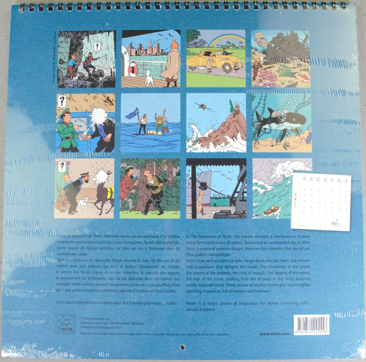 2027 Tintin Large/Wall Calendar - Adventures of Tintin by Herge/Moulinsart Edition