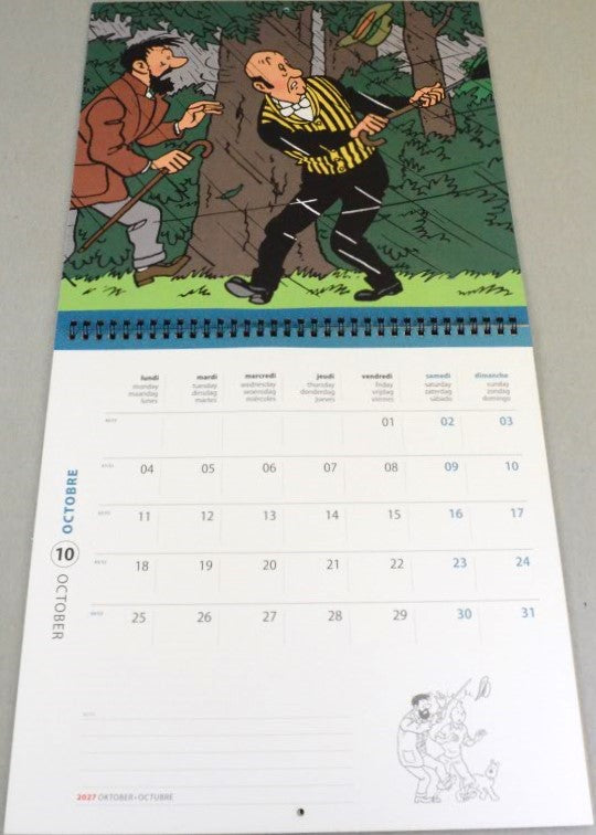 2027 Tintin Large/Wall Calendar - Adventures of Tintin by Herge/Moulinsart Edition